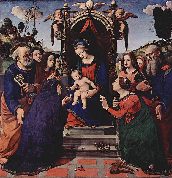 Piero di Cosimo Maria mit dem Kind, Engeln, Hl. Katharina von France oil painting art